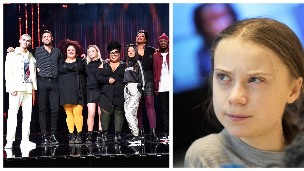 Greta Thunberg dök upp i Melodifestivalen.